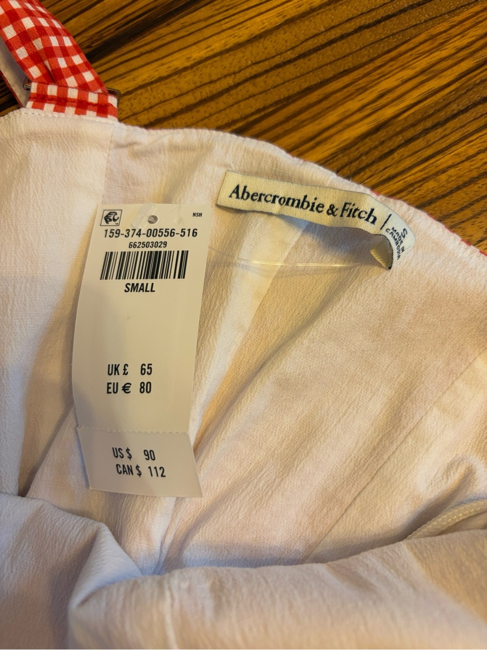 Abercrombie & Fitch Red Gingham Skort - Picture 2 of 2